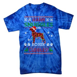 Boxer Ugly Christmas Sweater Christmas Pajama Dog Lover Gift Tie-Dye T-Shirt