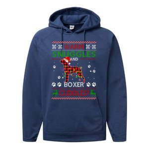 Boxer Ugly Christmas Sweater Christmas Pajama Dog Lover Gift Performance Fleece Hoodie