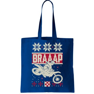 Braaap Ugly Christmas Funny Motocross Dirt Bike Gift Tote Bag