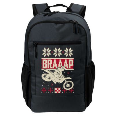 Braaap Ugly Christmas Funny Motocross Dirt Bike Gift Daily Commute Backpack