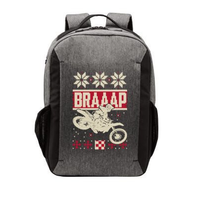 Braaap Ugly Christmas Funny Motocross Dirt Bike Gift Vector Backpack