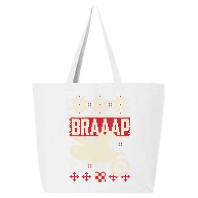 Braaap Ugly Christmas Funny Motocross Dirt Bike Gift 25L Jumbo Tote