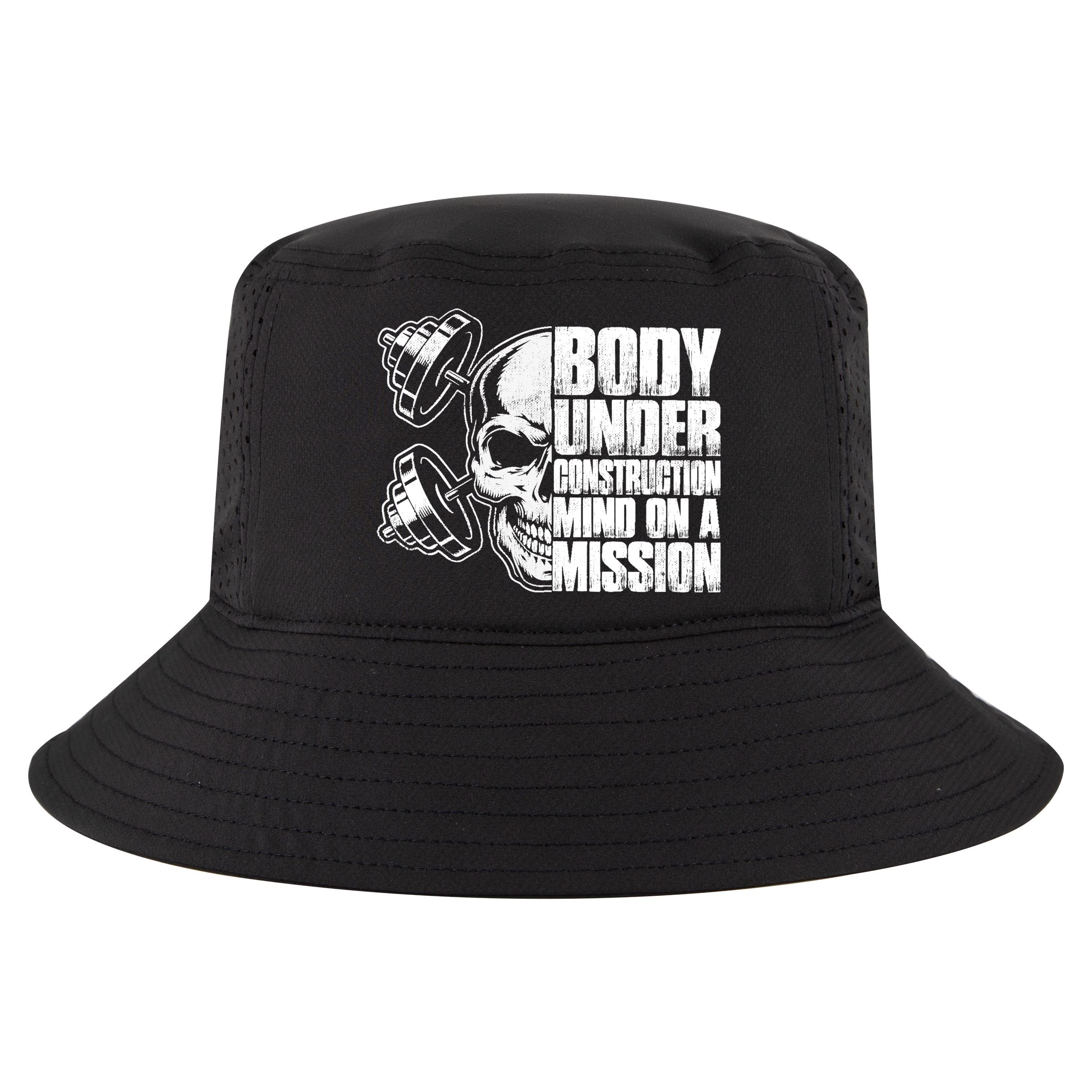 Body Under Construction Mind On A Mission Fitness Lovers Cool Comfort Performance Bucket Hat