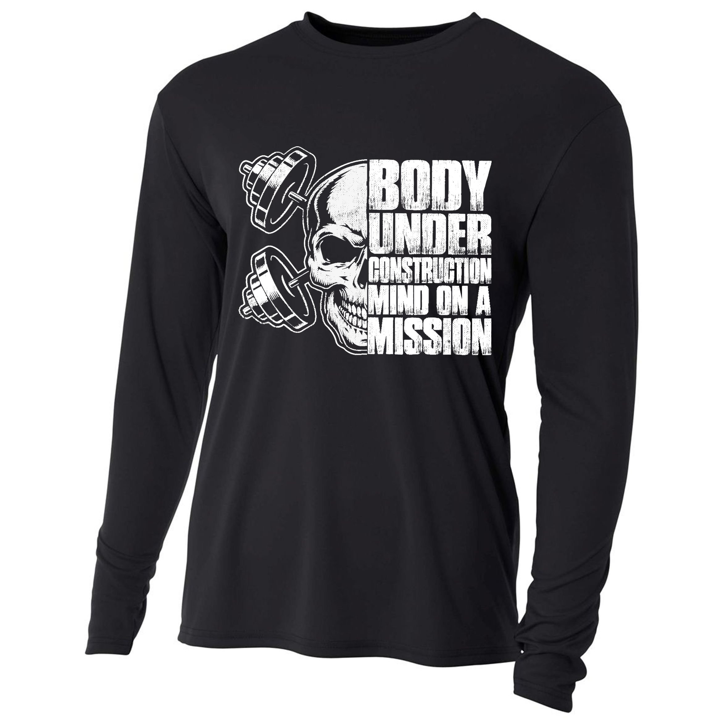 Body Under Construction Mind On A Mission Fitness Lovers Cooling Performance Long Sleeve Crew