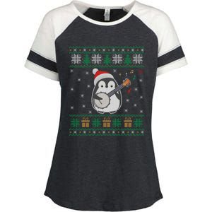 Banjo Ugly Christmas Sweater Penguin Xmas Family Matching Cute Gift Enza Ladies Jersey Colorblock Tee