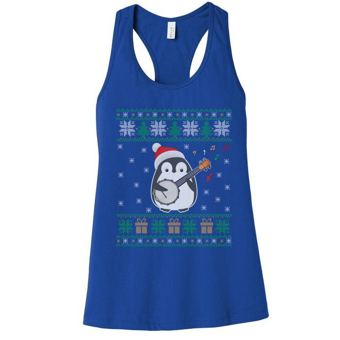 Banjo Ugly Christmas Sweater Penguin Xmas Family Matching Cute Gift Women's Racerback Tank