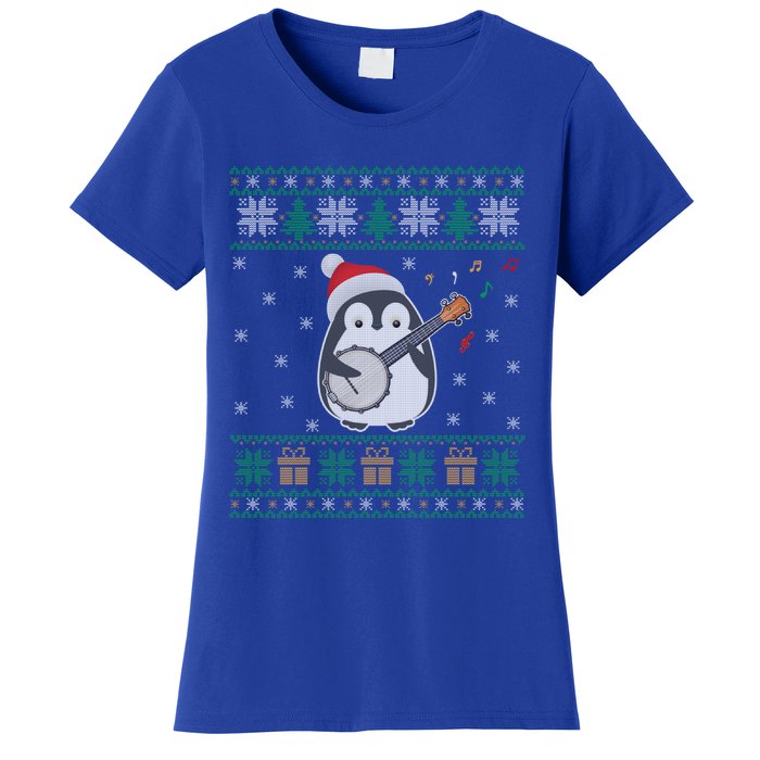 Banjo Ugly Christmas Sweater Penguin Xmas Family Matching Cute Gift Women's T-Shirt