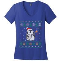 Banjo Ugly Christmas Sweater Penguin Xmas Family Matching Cute Gift Women's V-Neck T-Shirt