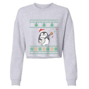 Banjo Ugly Christmas Sweater Penguin Xmas Family Matching Cute Gift Cropped Pullover Crew