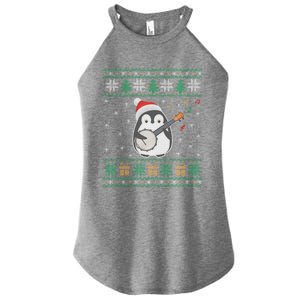 Banjo Ugly Christmas Sweater Penguin Xmas Family Matching Cute Gift Women's Perfect Tri Rocker Tank