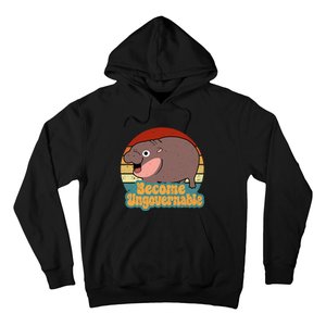 Become Ungovernable Cute Baby Hippo Moo Deng Funny Saying Hoodie