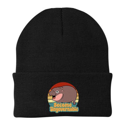 Become Ungovernable Cute Baby Hippo Moo Deng Funny Saying Beanie