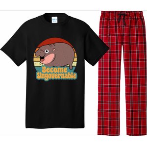 Become Ungovernable Cute Baby Hippo Moo Deng Funny Saying Pajama Set