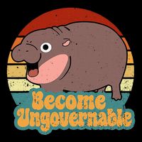 Become Ungovernable Cute Baby Hippo Moo Deng Funny Saying 16 in Basic Backpack