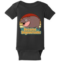 Become Ungovernable Cute Baby Hippo Moo Deng Funny Saying Baby Bodysuit