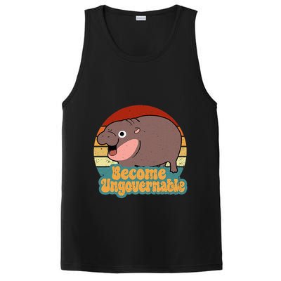 Become Ungovernable Cute Baby Hippo Moo Deng Funny Saying PosiCharge Competitor Tank