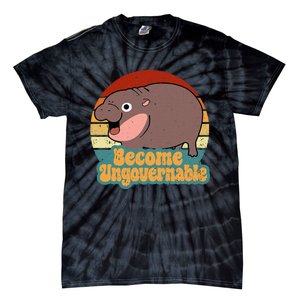 Become Ungovernable Cute Baby Hippo Moo Deng Funny Saying Tie-Dye T-Shirt