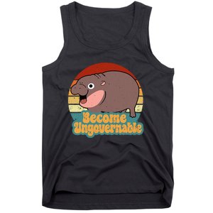 Become Ungovernable Cute Baby Hippo Moo Deng Funny Saying Tank Top