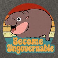 Become Ungovernable Cute Baby Hippo Moo Deng Funny Saying Cotton Canvas Backpack