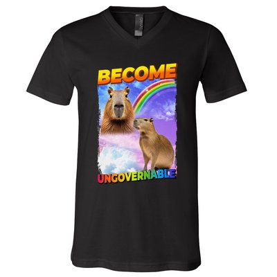 Become Ungovernable Capybara Capibara Pop Culture V-Neck T-Shirt