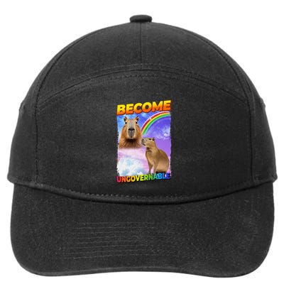 Become Ungovernable Capybara Capibara Pop Culture 7-Panel Snapback Hat