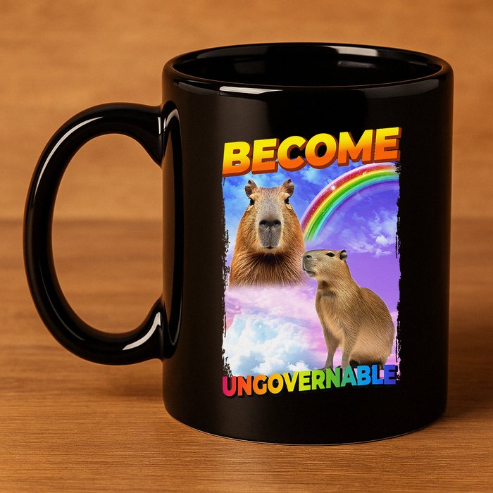 Become Ungovernable Capybara Capibara Pop Culture 11oz C Handle Ceramic Mug