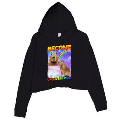 Become Ungovernable Capybara Capibara Pop Culture Crop Fleece Hoodie