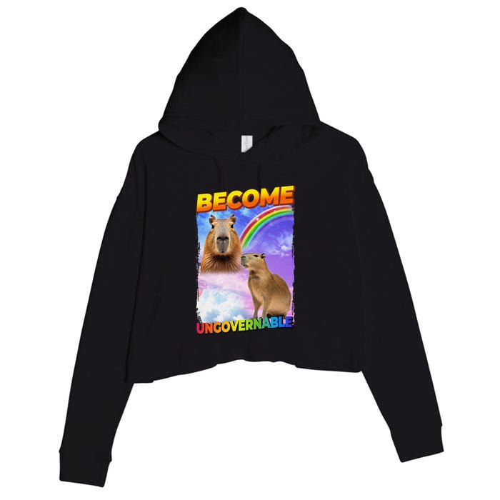 Become Ungovernable Capybara Capibara Pop Culture Crop Fleece Hoodie