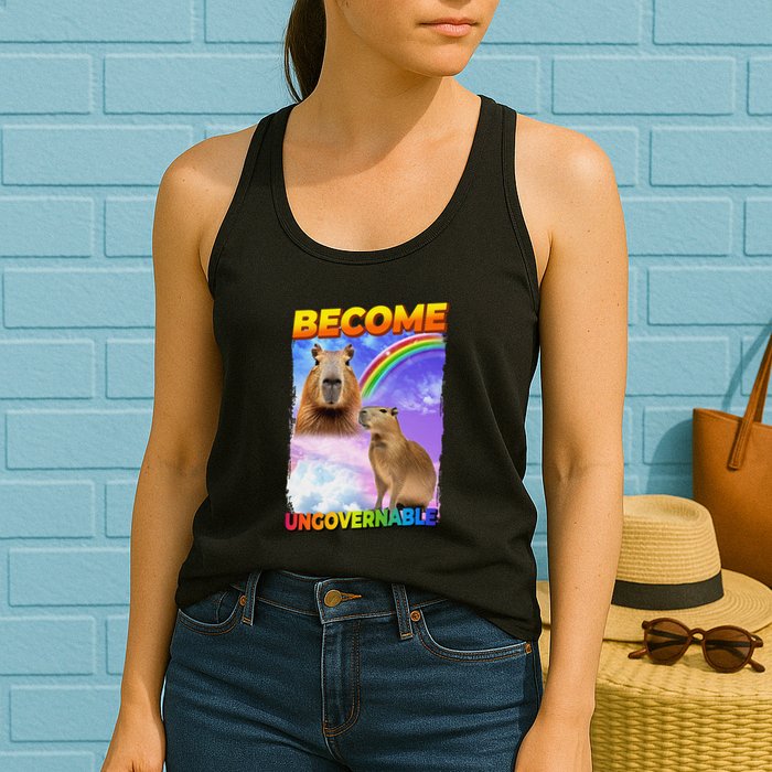 Become Ungovernable Capybara Capibara Pop Culture Womens Tank Top