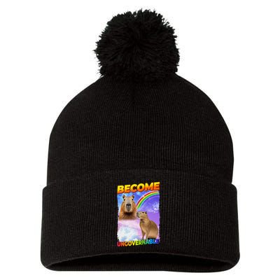 Become Ungovernable Capybara Capibara Pop Culture Pom Pom 12in Knit Beanie