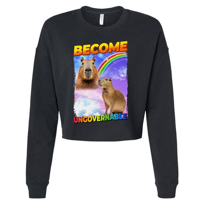 Become Ungovernable Capybara Capibara Pop Culture Cropped Pullover Crew