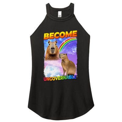 Become Ungovernable Capybara Capibara Pop Culture Women's Perfect Tri Rocker Tank