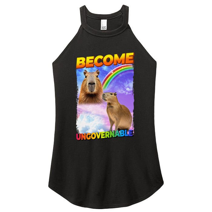 Become Ungovernable Capybara Capibara Pop Culture Women's Perfect Tri Rocker Tank