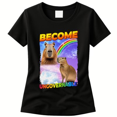 Become Ungovernable Capybara Capibara Pop Culture Womens T-Shirt