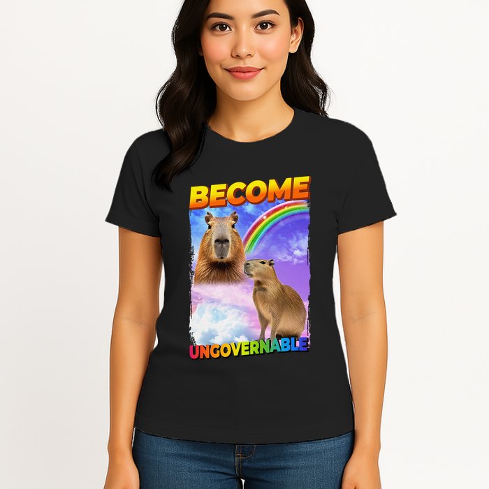 Become Ungovernable Capybara Capibara Pop Culture Womens T-Shirt