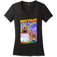 Become Ungovernable Capybara Capibara Pop Culture Women's V-Neck T-Shirt