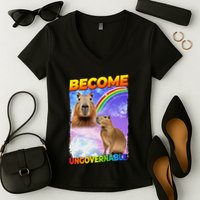 Become Ungovernable Capybara Capibara Pop Culture Women's V-Neck T-Shirt
