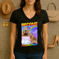 Become Ungovernable Capybara Capibara Pop Culture Women's V-Neck T-Shirt
