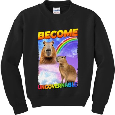 Become Ungovernable Capybara Capibara Pop Culture Kids Sweatshirt