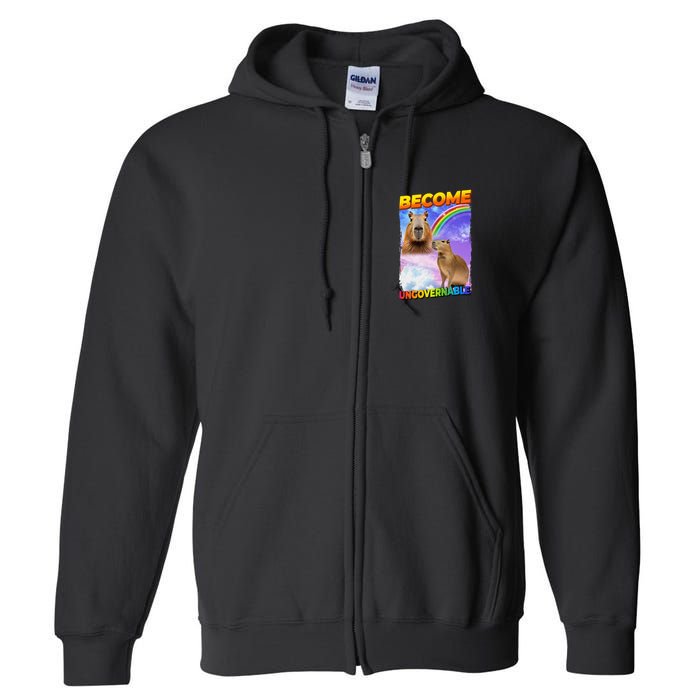 Become Ungovernable Capybara Capibara Pop Culture Full Zip Hoodie