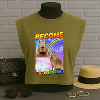 Become Ungovernable Capybara Capibara Pop Culture Garment-Dyed Women's Muscle Tee