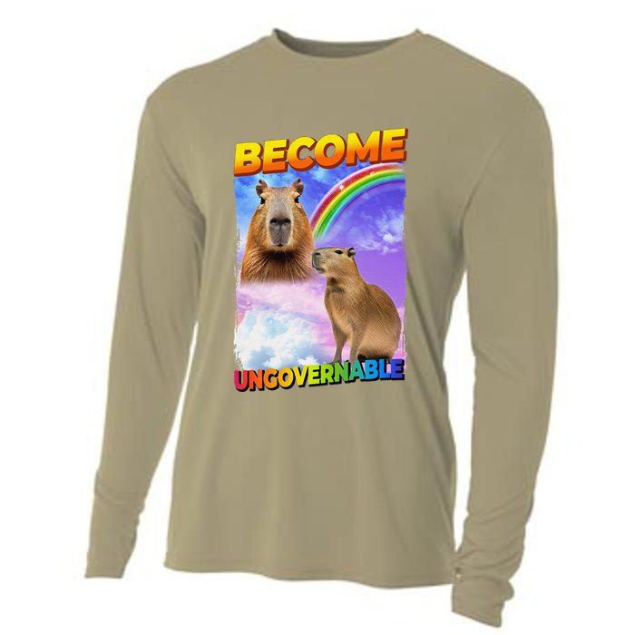 Become Ungovernable Capybara Capibara Pop Culture Cooling Performance Long Sleeve Crew