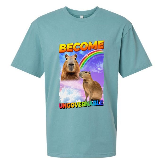 Become Ungovernable Capybara Capibara Pop Culture Sueded Cloud Jersey T-Shirt