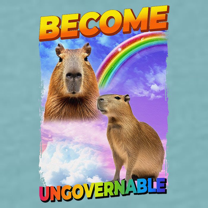 Become Ungovernable Capybara Capibara Pop Culture Sueded Cloud Jersey T-Shirt