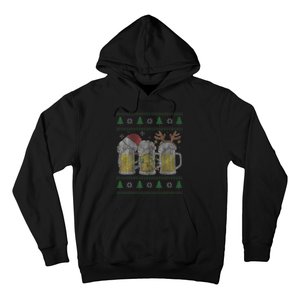 Beer ugly christmas sweater santa beer mugs ale lover xmas Hoodie