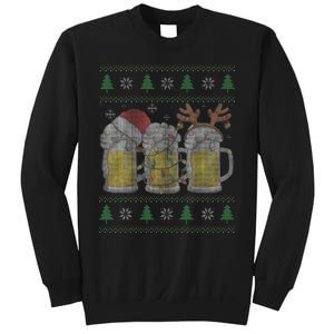 Beer ugly christmas sweater santa beer mugs ale lover xmas Sweatshirt