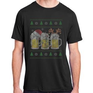 Beer ugly christmas sweater santa beer mugs ale lover xmas Adult ChromaSoft Performance T-Shirt