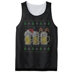 Beer ugly christmas sweater santa beer mugs ale lover xmas Mesh Reversible Basketball Jersey Tank