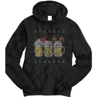 Beer ugly christmas sweater santa beer mugs ale lover xmas Tie Dye Hoodie