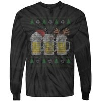 Beer ugly christmas sweater santa beer mugs ale lover xmas Tie-Dye Long Sleeve Shirt